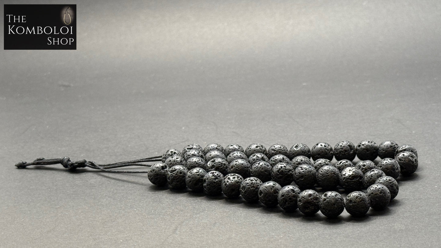 Volcanic Lava Komboloi / Worry Bead Bracelet -  MK3 V2