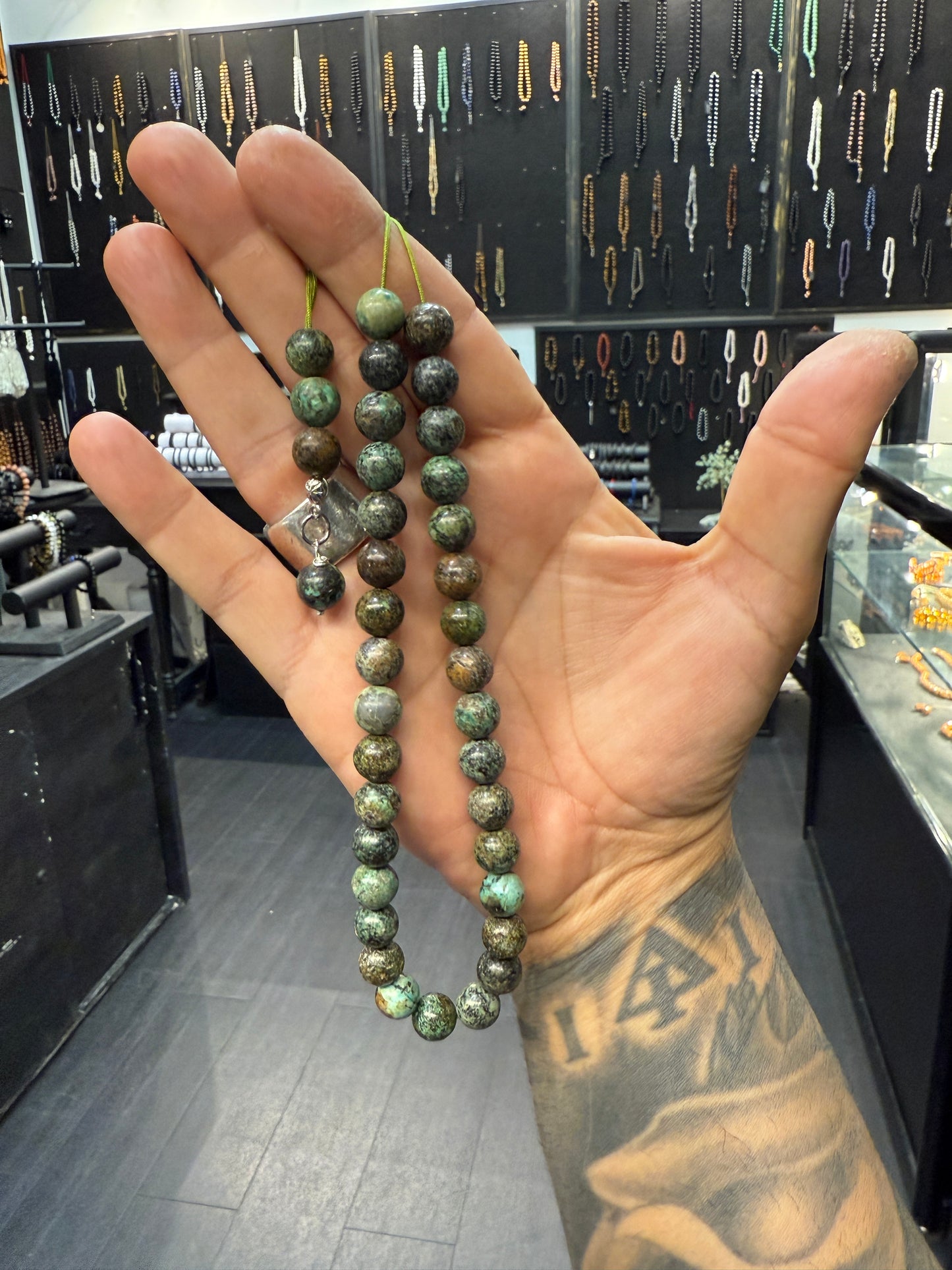 African Turquoise 33 Bead Komboloi / Worry Beads