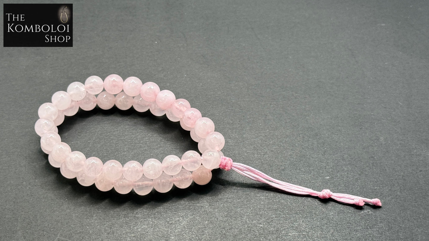 Rose Quartz Komboloi / Worry Bead Bracelet -  MK3 V2