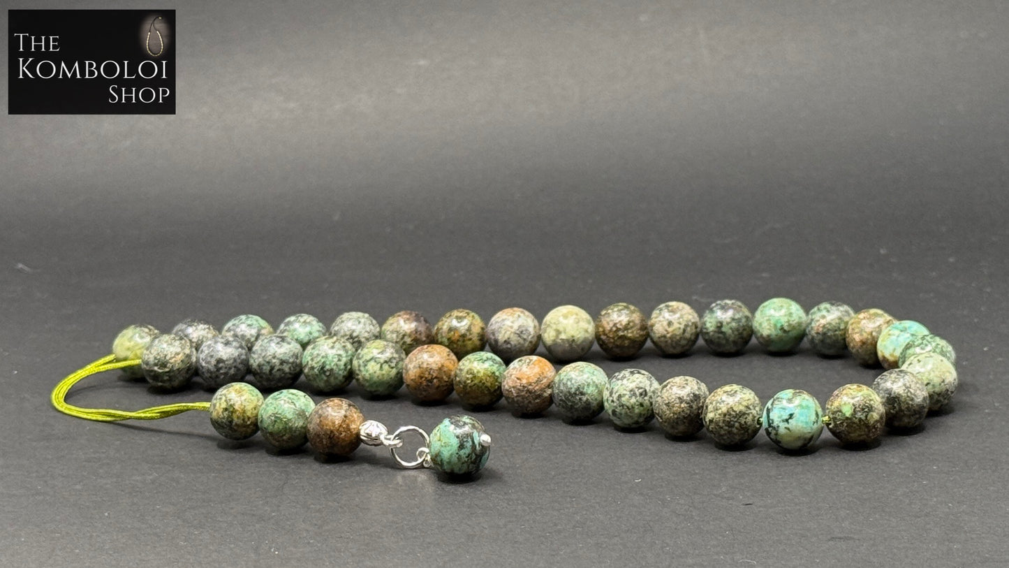 African Turquoise 33 Bead Komboloi / Worry Beads