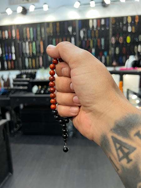 Rosewood & Onyx Worry Beads