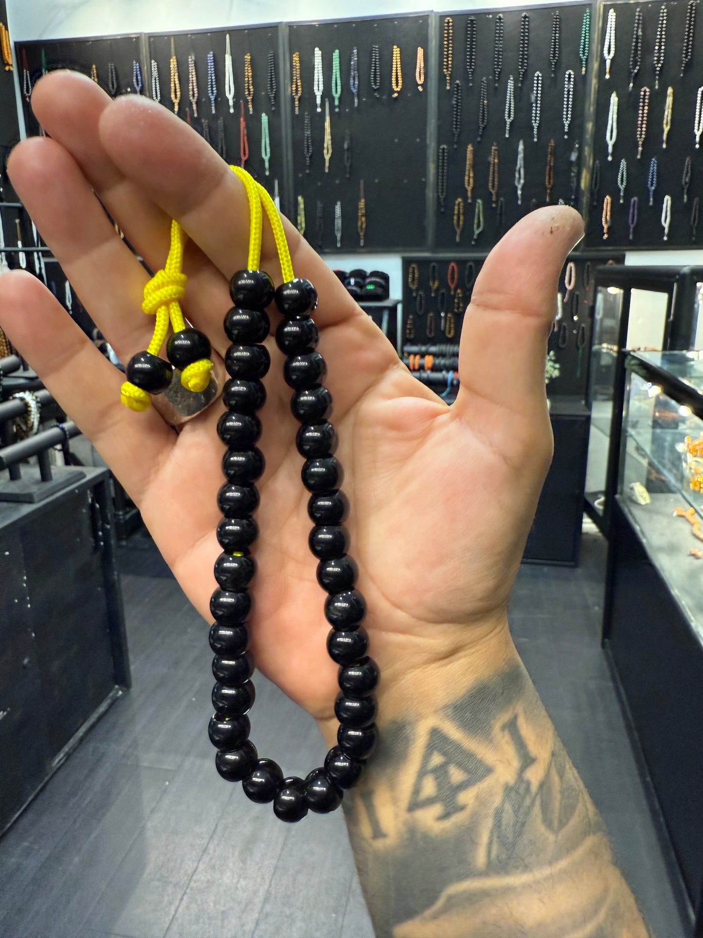 Black Stone 33 Bead Komboloi / Worry Beads