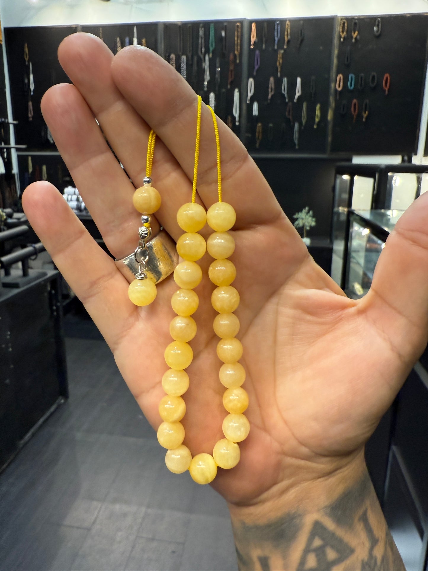 Yellow Jade 21 Bead Komboloi