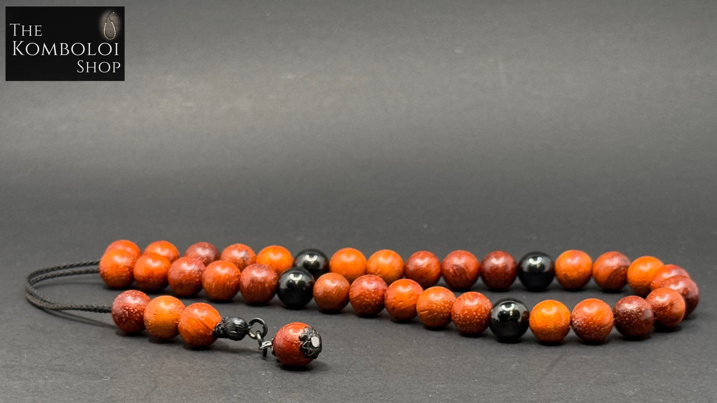 Rosewood & Stainless Steel 33 Bead Komboloi / Worry Beads