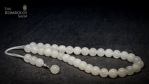 White Jade 33 Bead Komboloi / Worry Beads