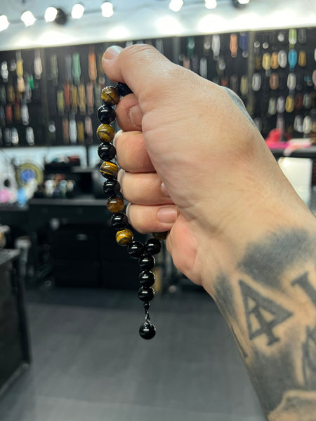 Tigers Eye & Onyx Worry Beads