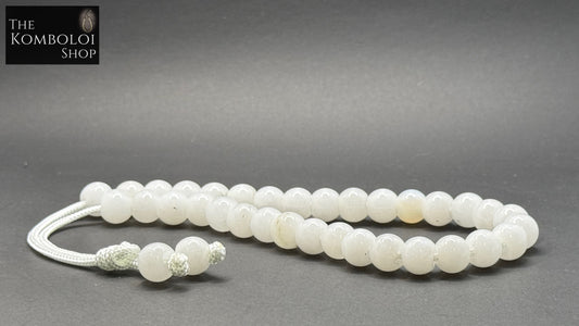 White Jade 33 Bead Komboloi / Worry Beads