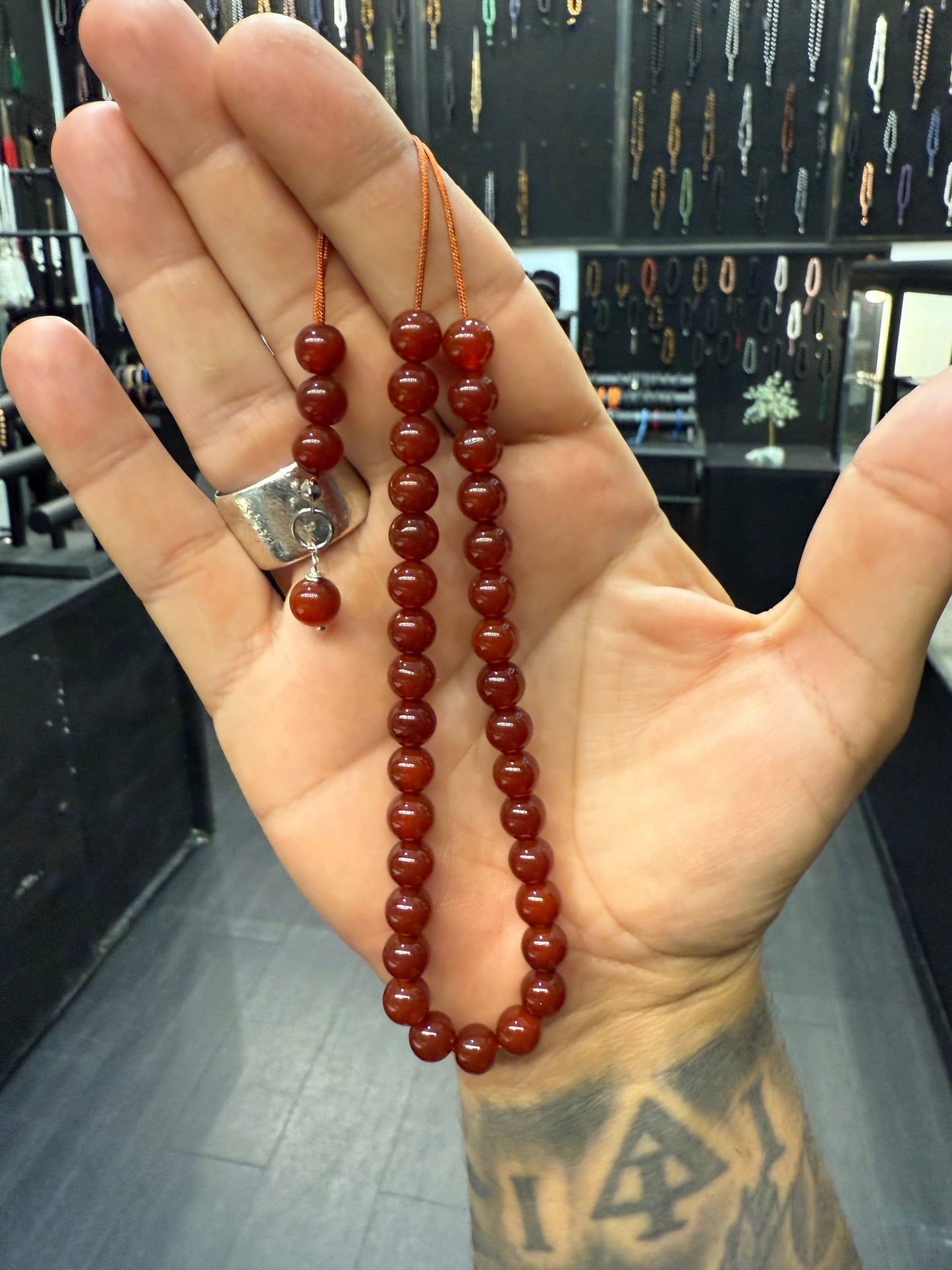 Carnelian 33 Bead Komboloi / Worry Beads