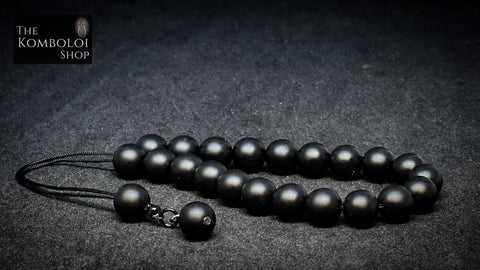 Gothic Series Matte Black Onyx Komboloi / Worry Beads