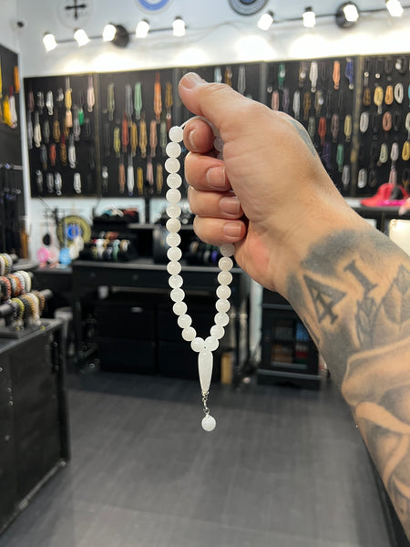 White Jade 33 Bead Worry Beads