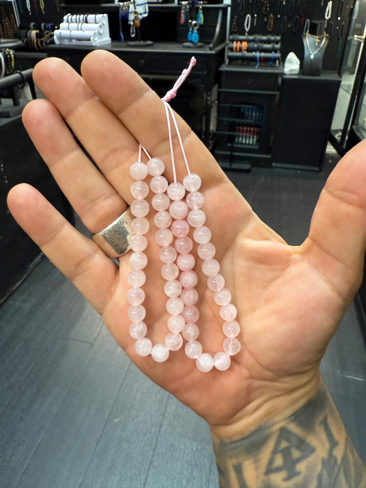 Rose Quartz Komboloi / Worry Bead Bracelet -  MK3 V2