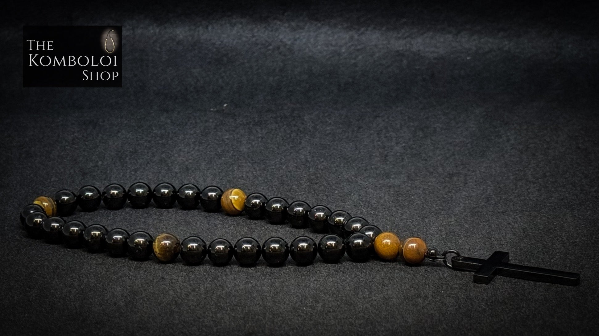 Tourmaline & Tigers Eye Anglican Rosary Bead