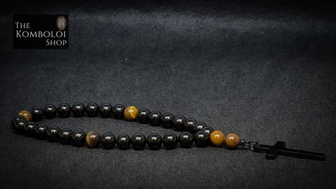 Tourmaline & Tigers Eye Anglican Rosary Bead