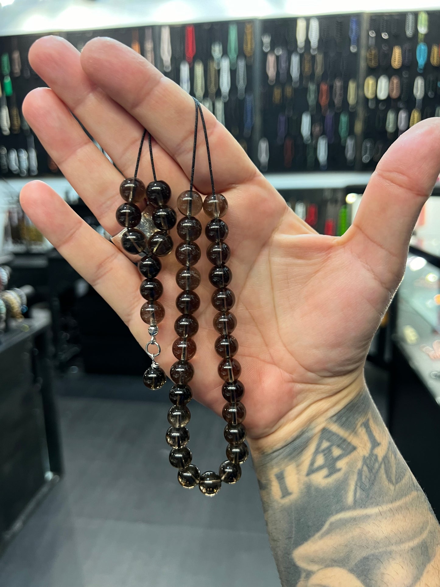 Smokey Quartz 33 Bead Komboloi