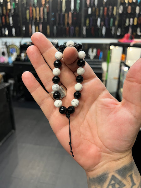 Howlite and Onyx Worry Beads - Wearable MK3 (Short)