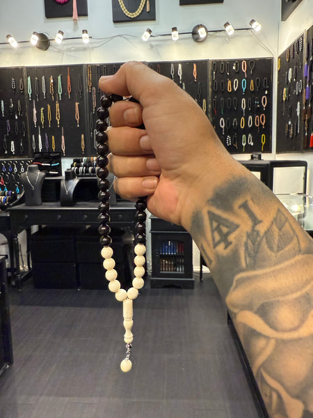 Ebony and Camel Bone 33 Bead Komboloi / Worry Beads