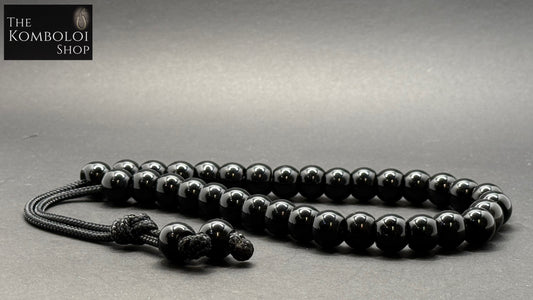 Black Stone 33 Bead Komboloi / Worry Beads