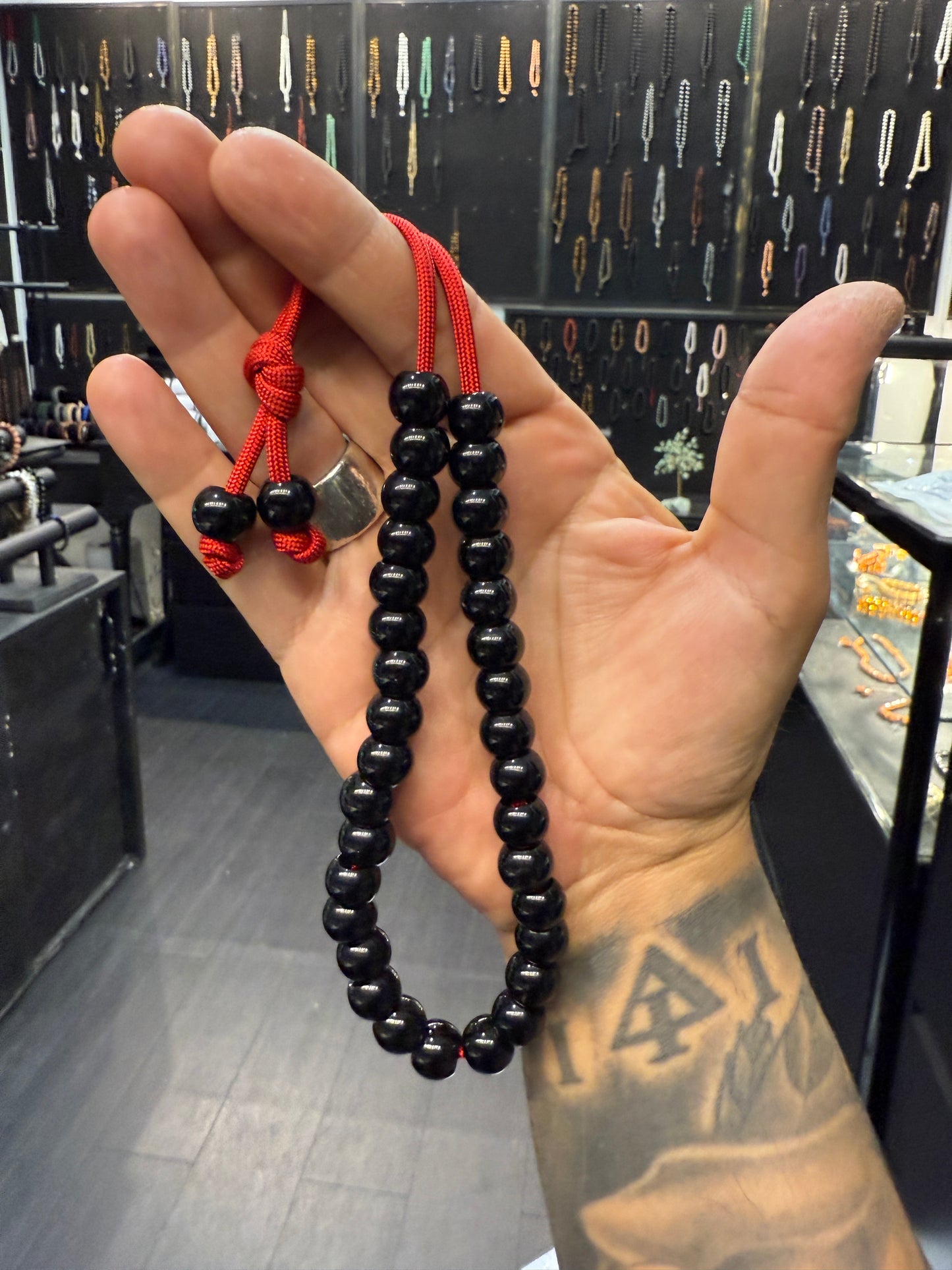 Black Stone 33 Bead Komboloi / Worry Beads