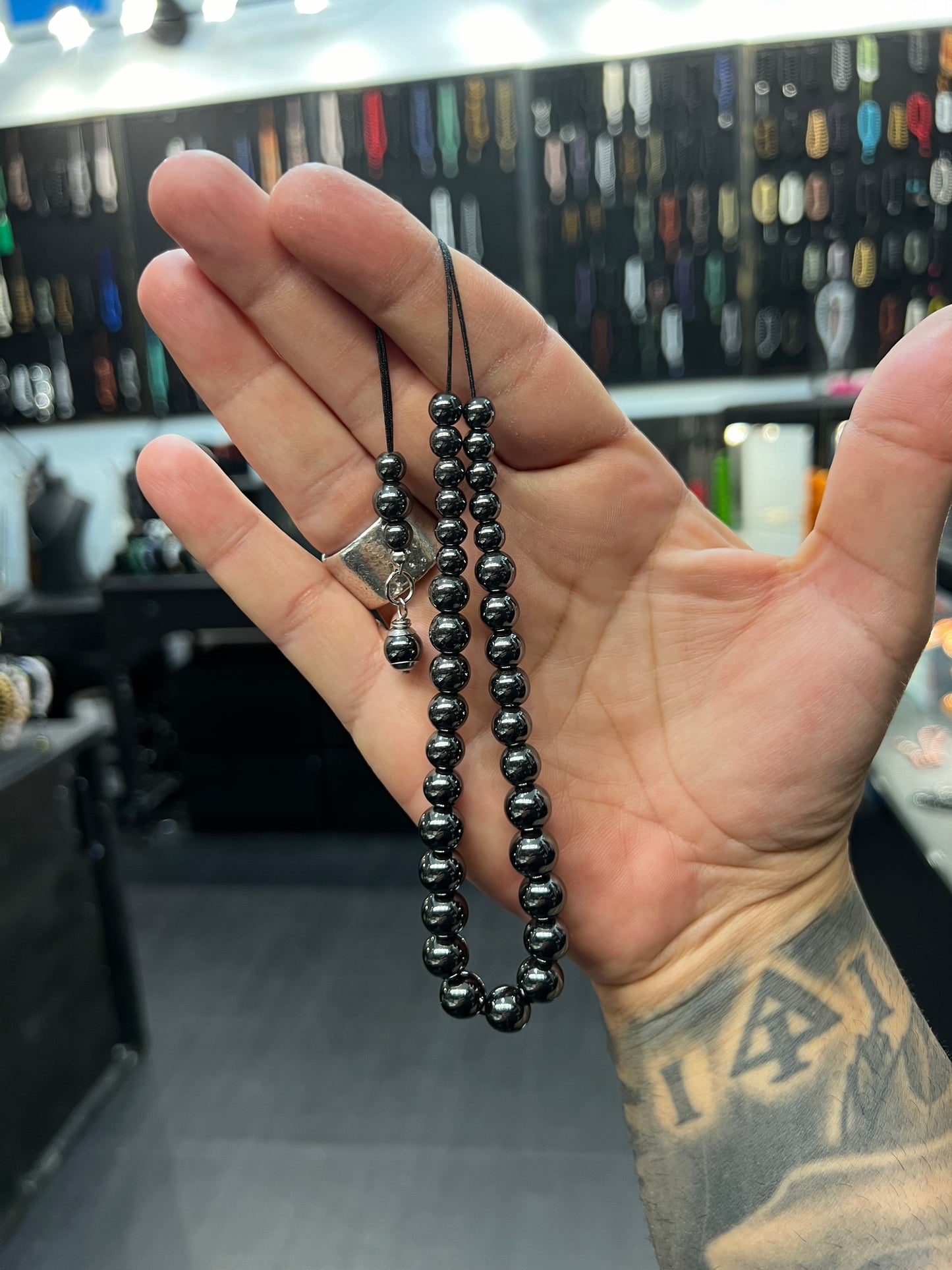 Hematite Cascading 33 Bead Komboloi