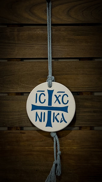 Hand Painted IC XC NIKA Ceramic Wall Ornament