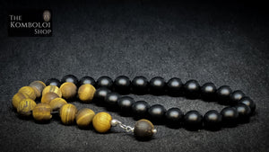 Tigers Eye & Onyx 33 Bead Worry Beads