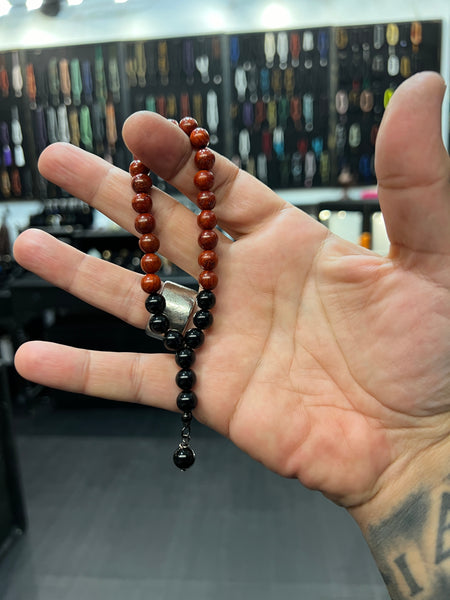 Rosewood & Onyx Worry Beads