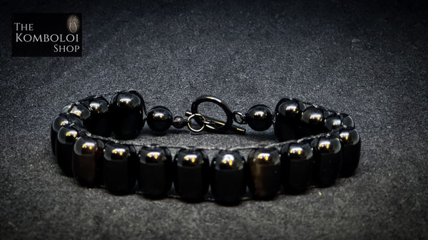 Prison Series Russian Chetki - Wearable Bracelet (Black Agate)