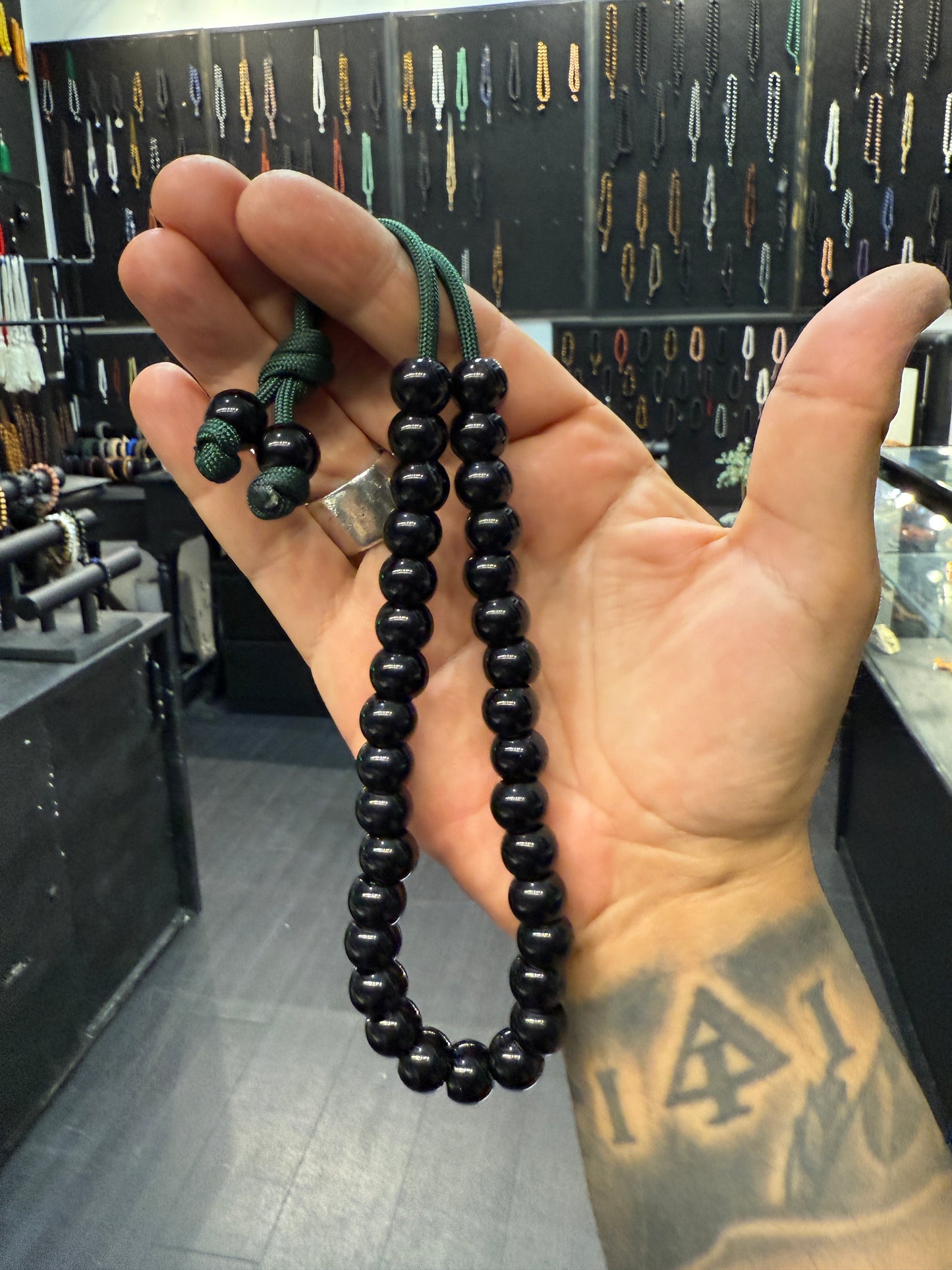 Black Stone 33 Bead Komboloi / Worry Beads