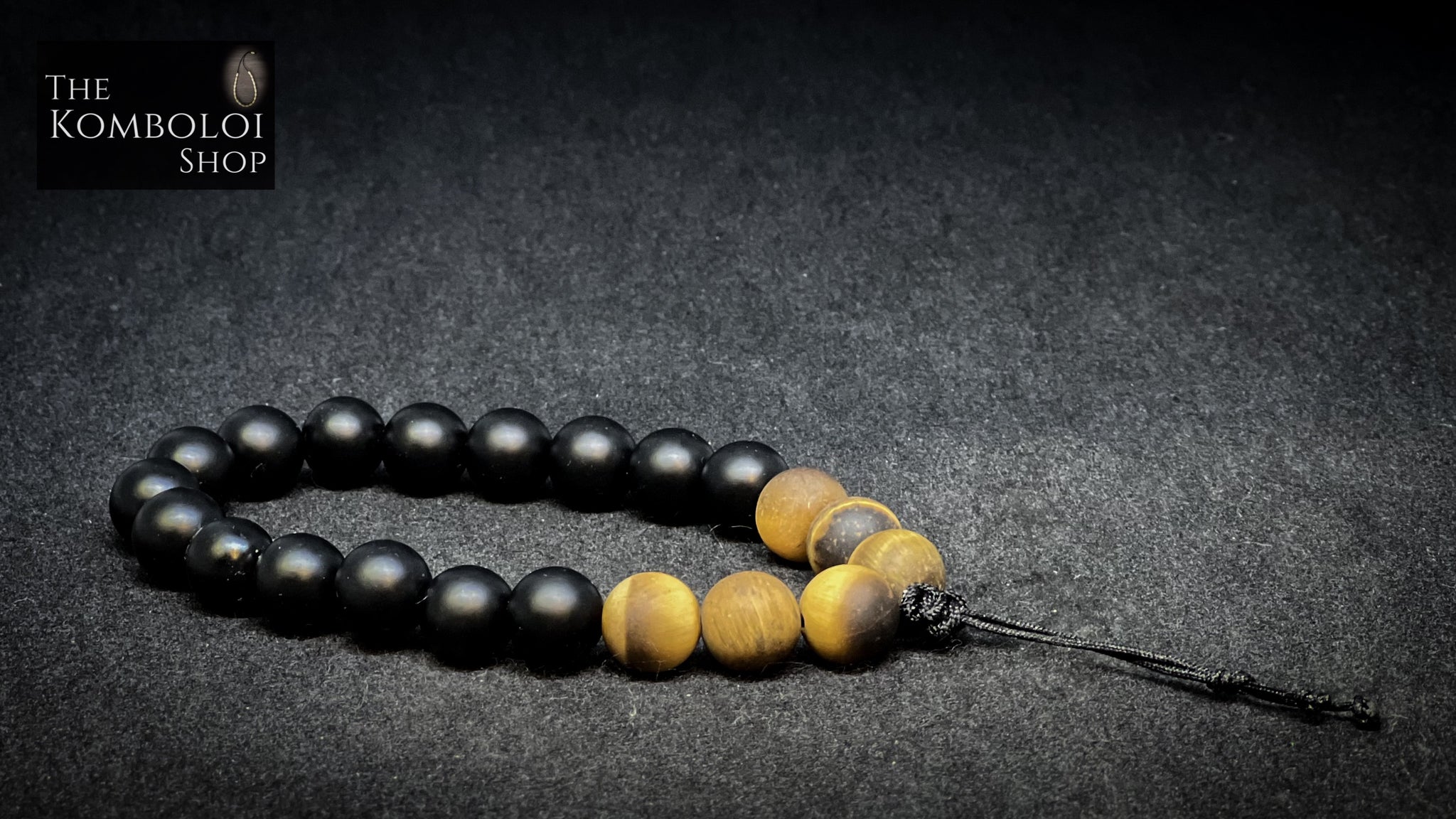 Onyx & Tigers Eye (Matte) Worry Beads - Wearable MK3 (Short)