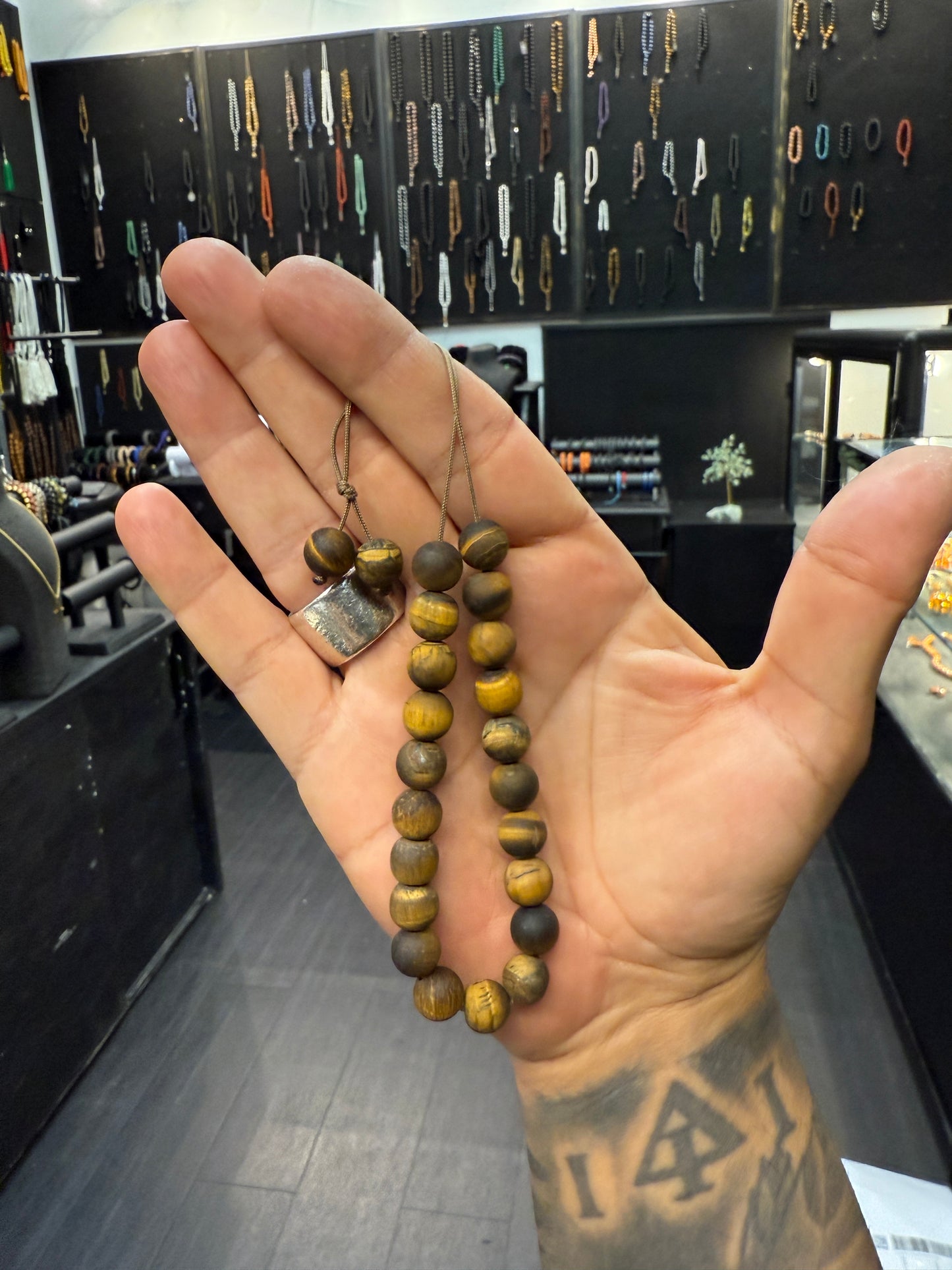 Matte Tiger’s Eye 21 Bead Komboloi