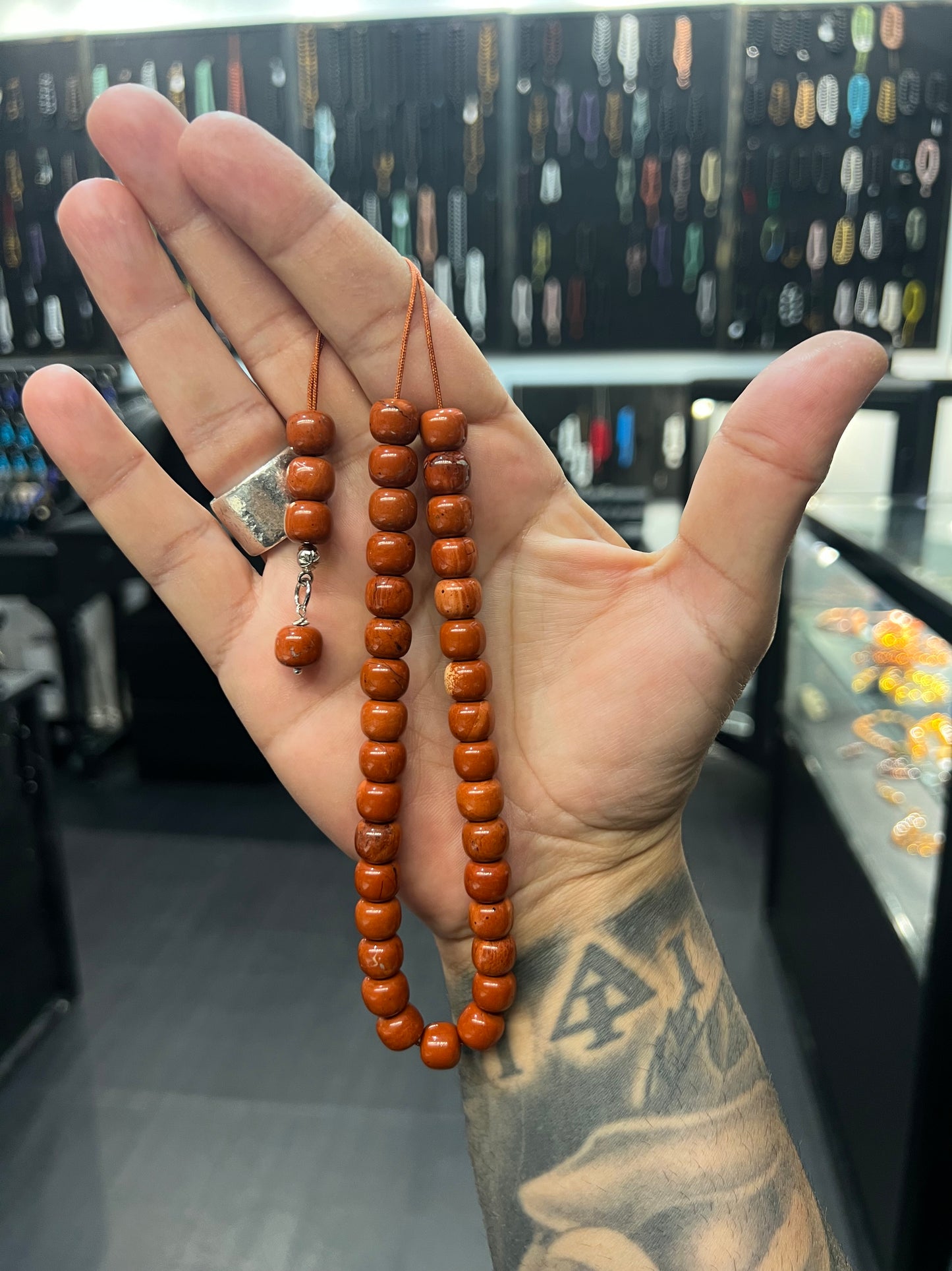 Red Jasper 33 Bead Komboloi / Worry Beads