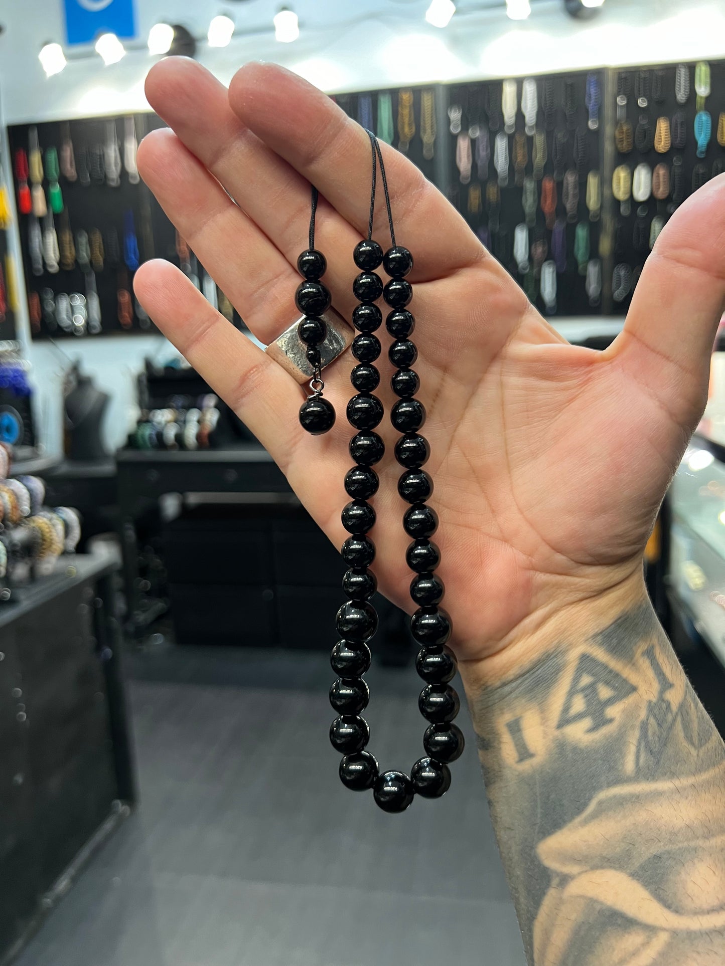 Onyx Cascading 33 Bead Komboloi