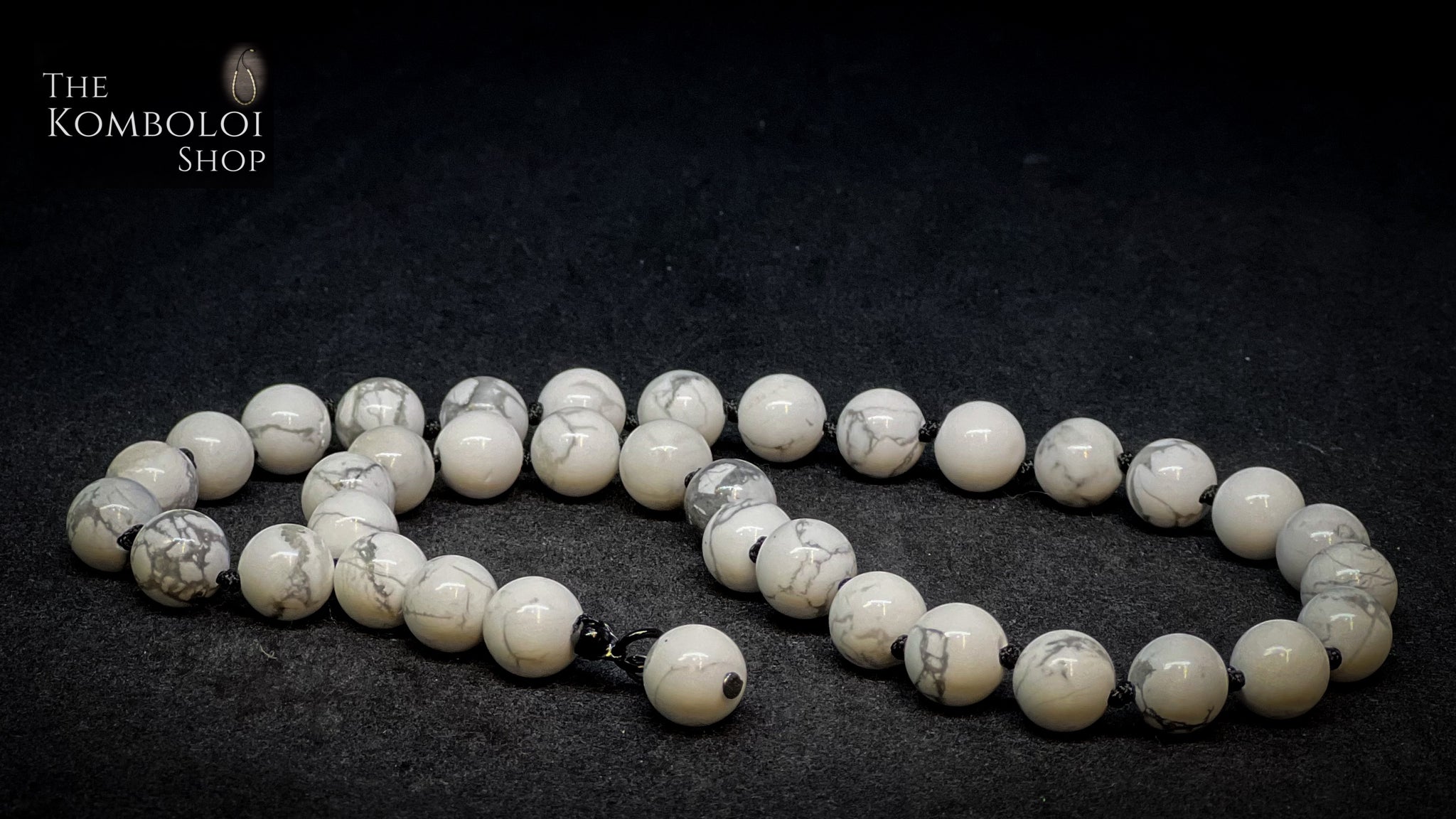 Howlite 33 Bead Worry Beads w/Hand Knotted Knots