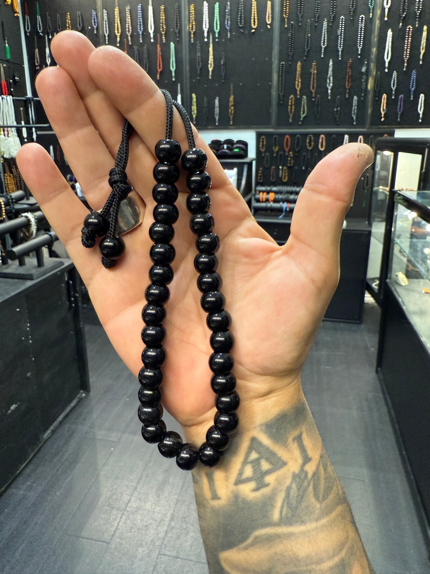 Black Stone 33 Bead Komboloi / Worry Beads