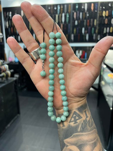 Burmese Jade  33 Bead Komboloi / Worry Beads