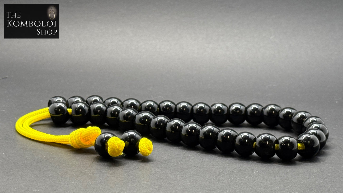 Black Stone 33 Bead Komboloi / Worry Beads