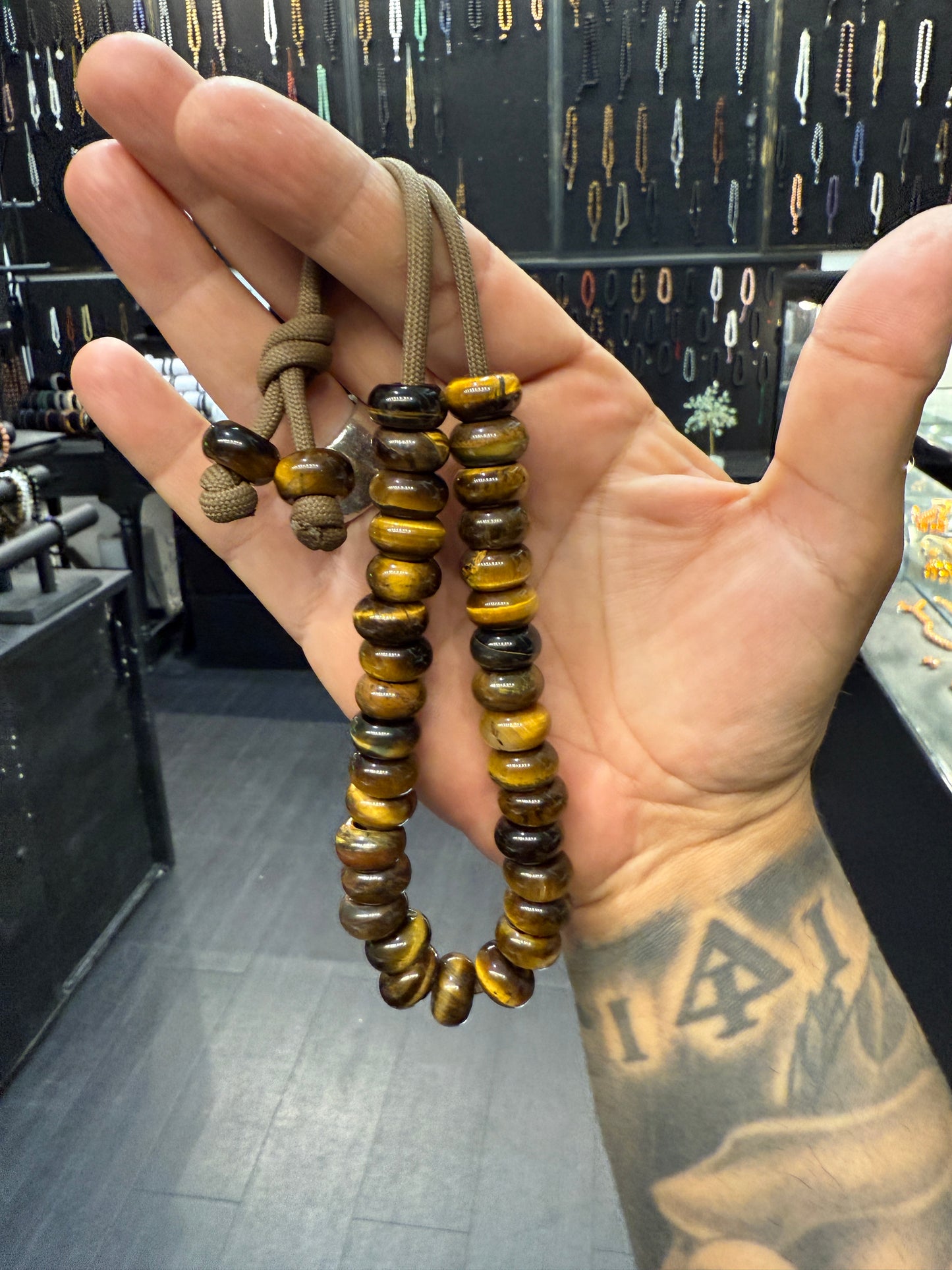 Yellow Tiger’s Eye 33 Bead Komboloi