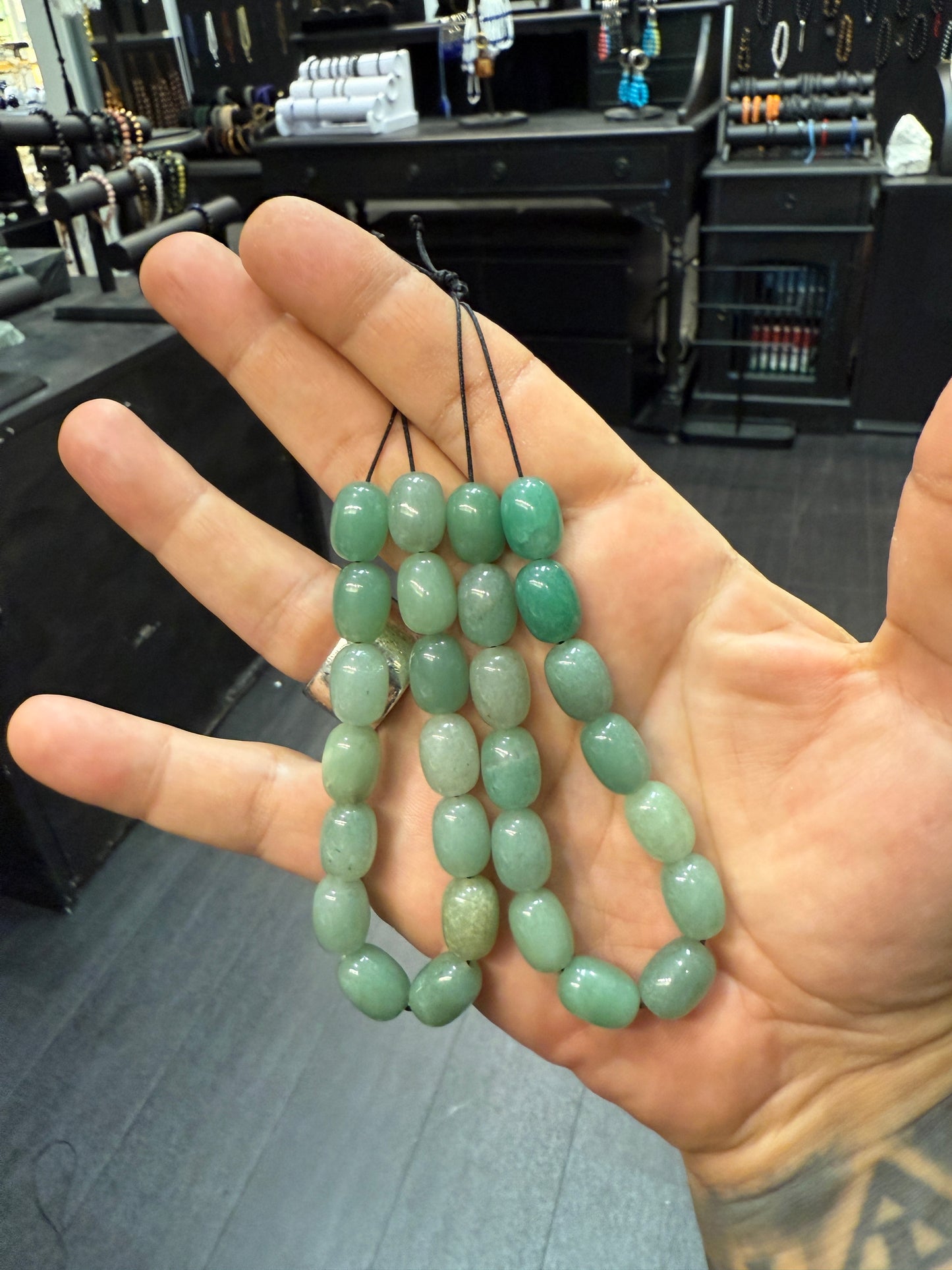 Aventurine Wearable Komboloi / Worry Bead Bracelet -  MK3 V2