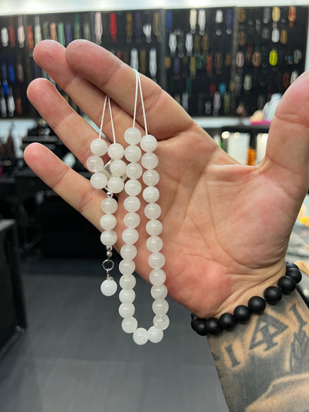 White Jade 33 Bead Komboloi / Worry Beads