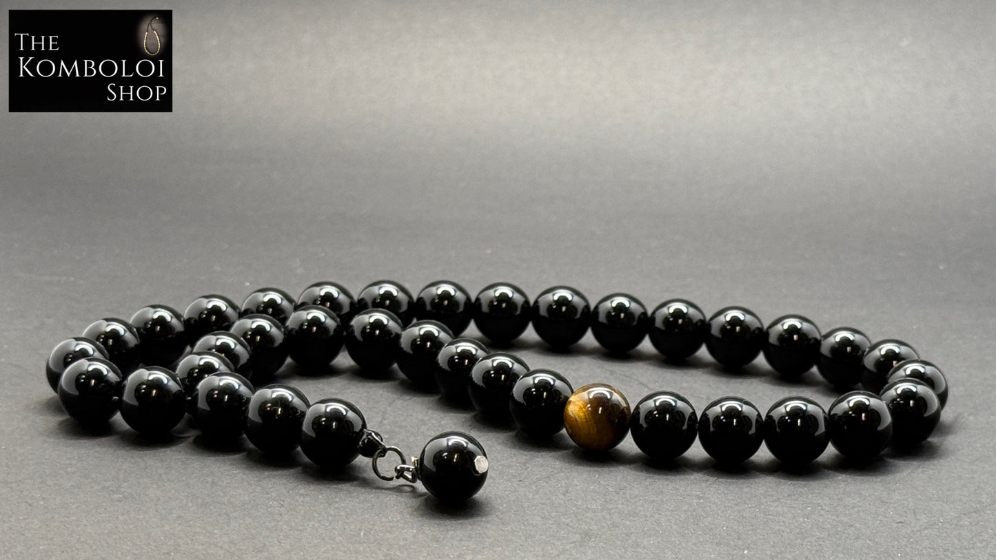 Onyx & Tigers Eye33 Bead Worry Beads