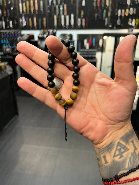 Onyx & Tigers Eye (Matte) Worry Beads - Wearable MK3 (Short)