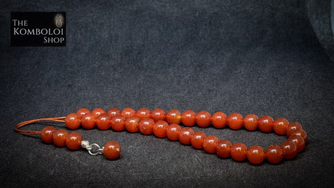 Carnelian 33 Bead Komboloi / Worry Beads