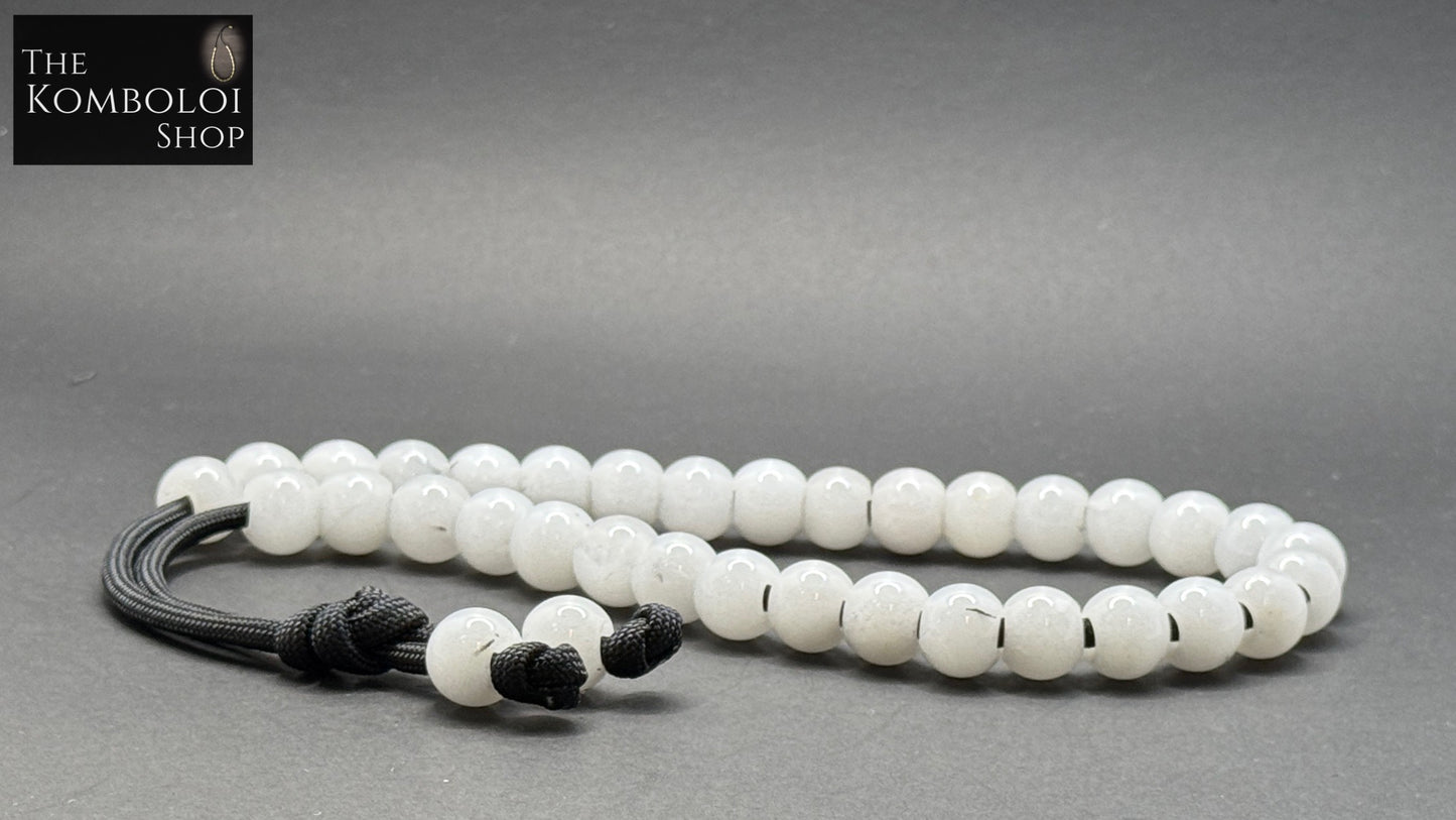 White Jade 33 Bead Komboloi / Worry Beads