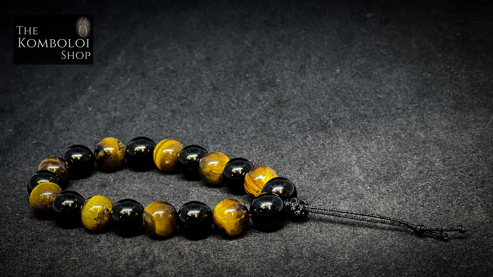 Tigers Eye and Onyx Worry Beads - Wearable MK3 (Short)