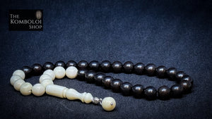 Ebony and Camel Bone 33 Bead Komboloi / Worry Beads