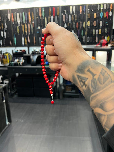 Red Coral - 33 Bead Worry Beads