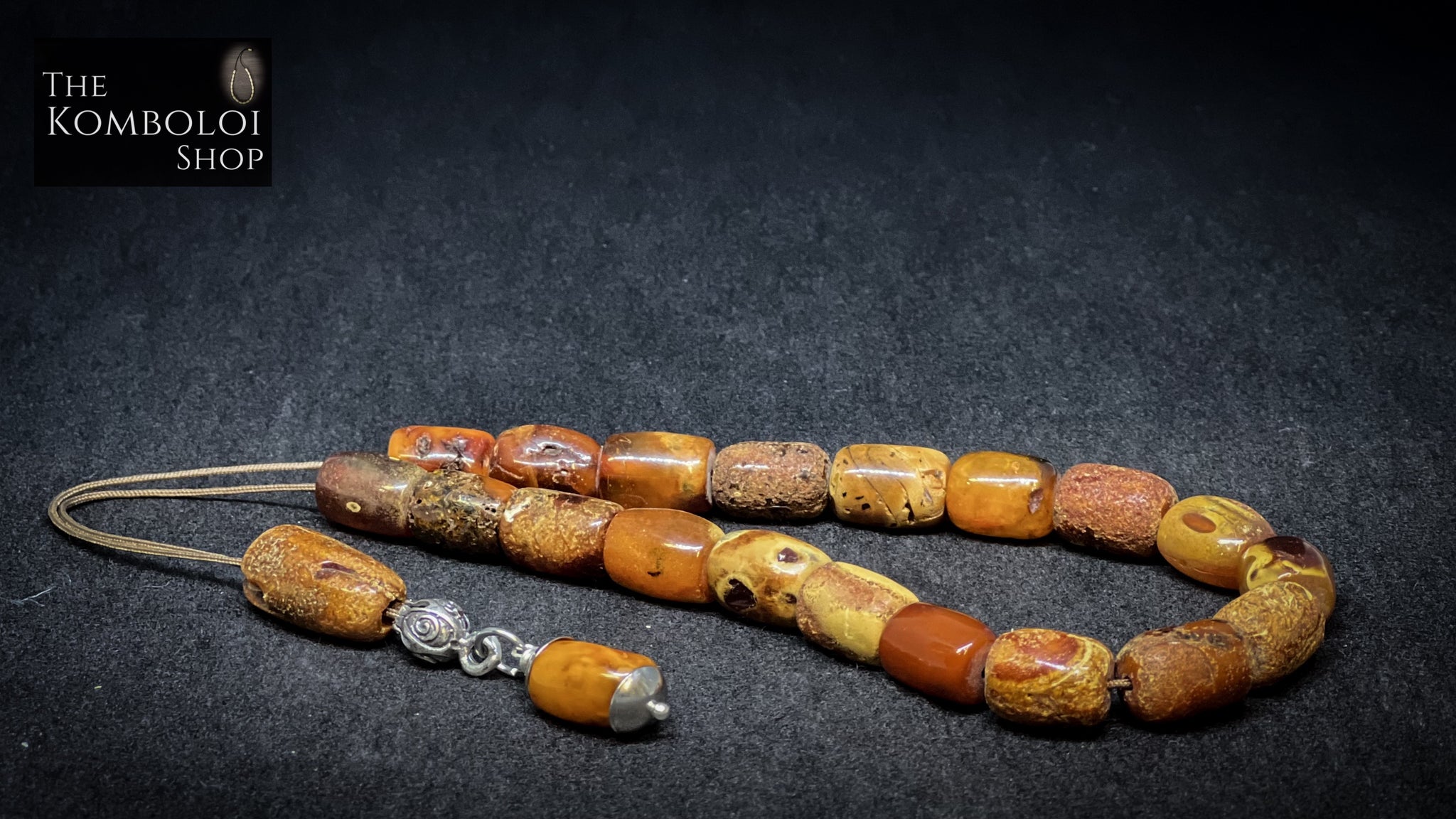 Greek kompoloi-worry beads-press cheapest amber-silver925