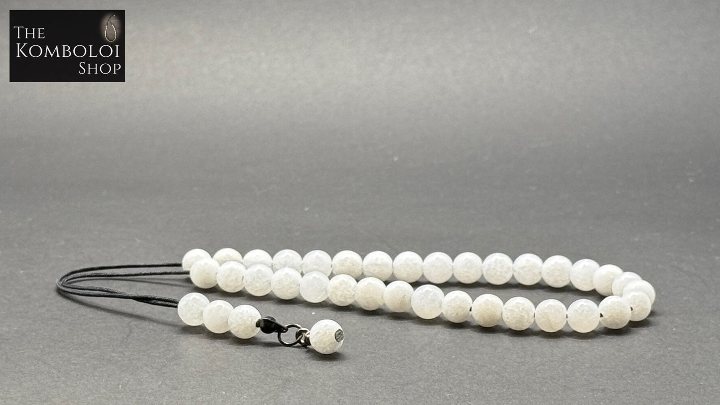 White Jade 33 Bead Mini Komboloi / Worry Beads