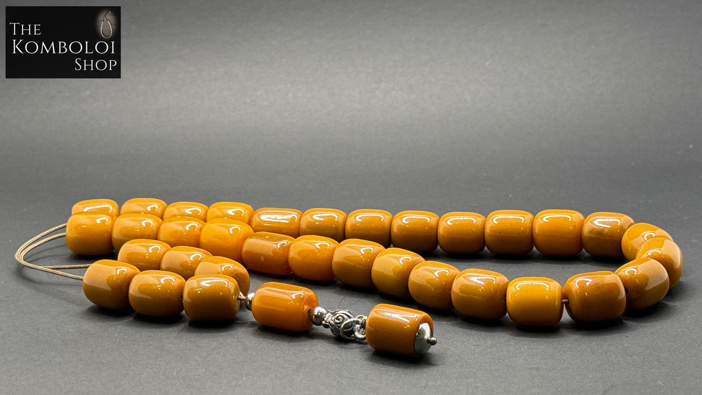 Pressed Baltic Amber 33 Bead Komboloi / Worry Beads