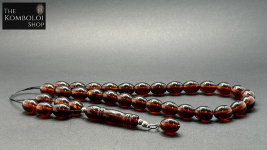 Pressed Baltic Amber 33 Bead Komboloi / Worry Beads